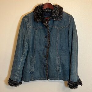 Esprit Faux Fur Lined Jean Jacket